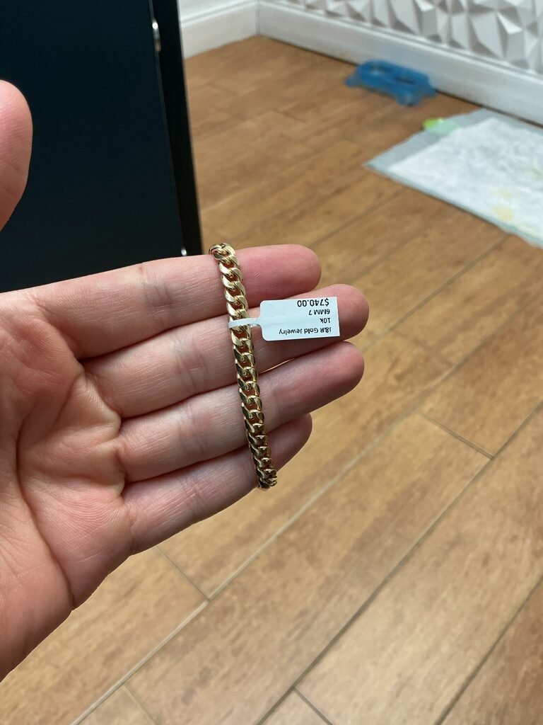 men brazalet 10k Size 6MM 7