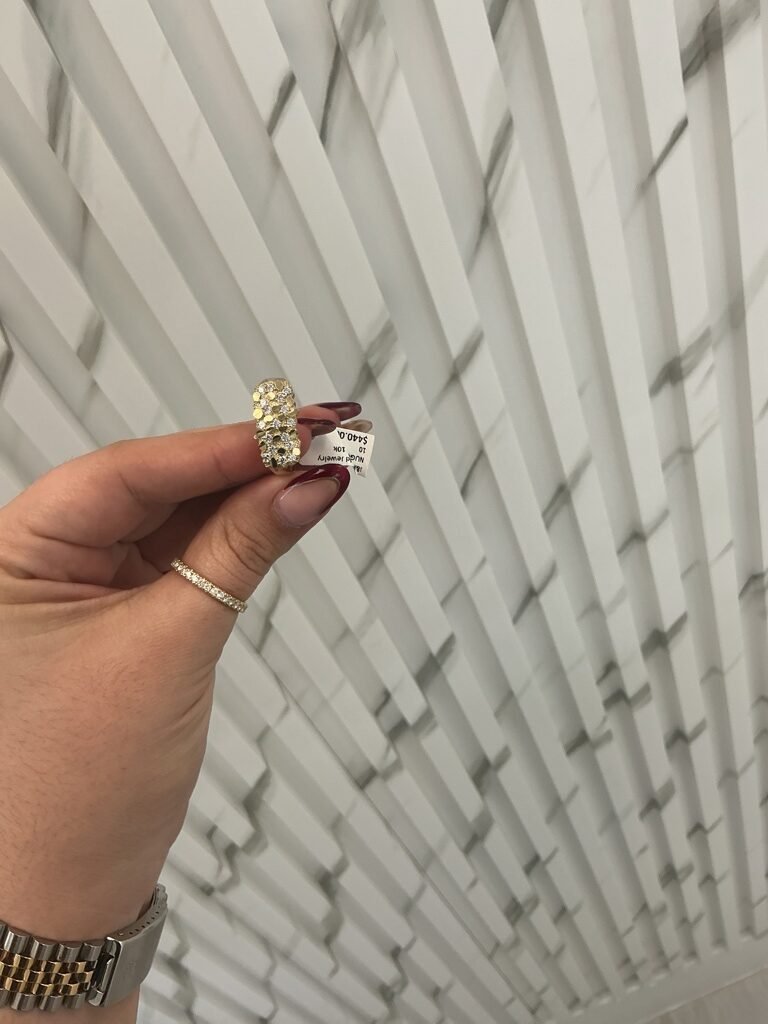 men ring NUGGET 10k Size 10