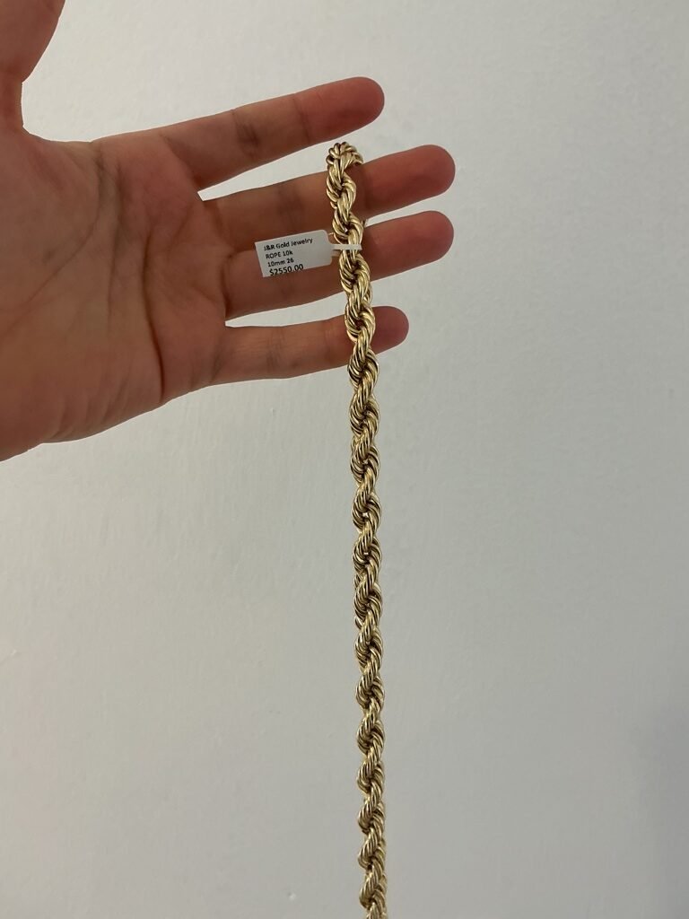men chain ROPE 10k Size 10mm 26