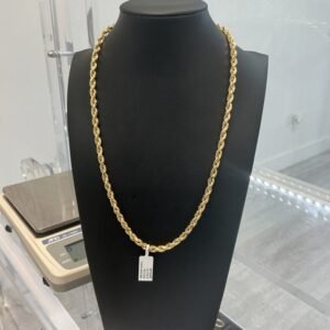 men chain ROPE 10k Size 4.5mm 20