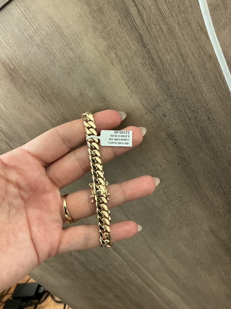 men brazalet CUBAN LINK 10k 8.4MM 8 38.8G